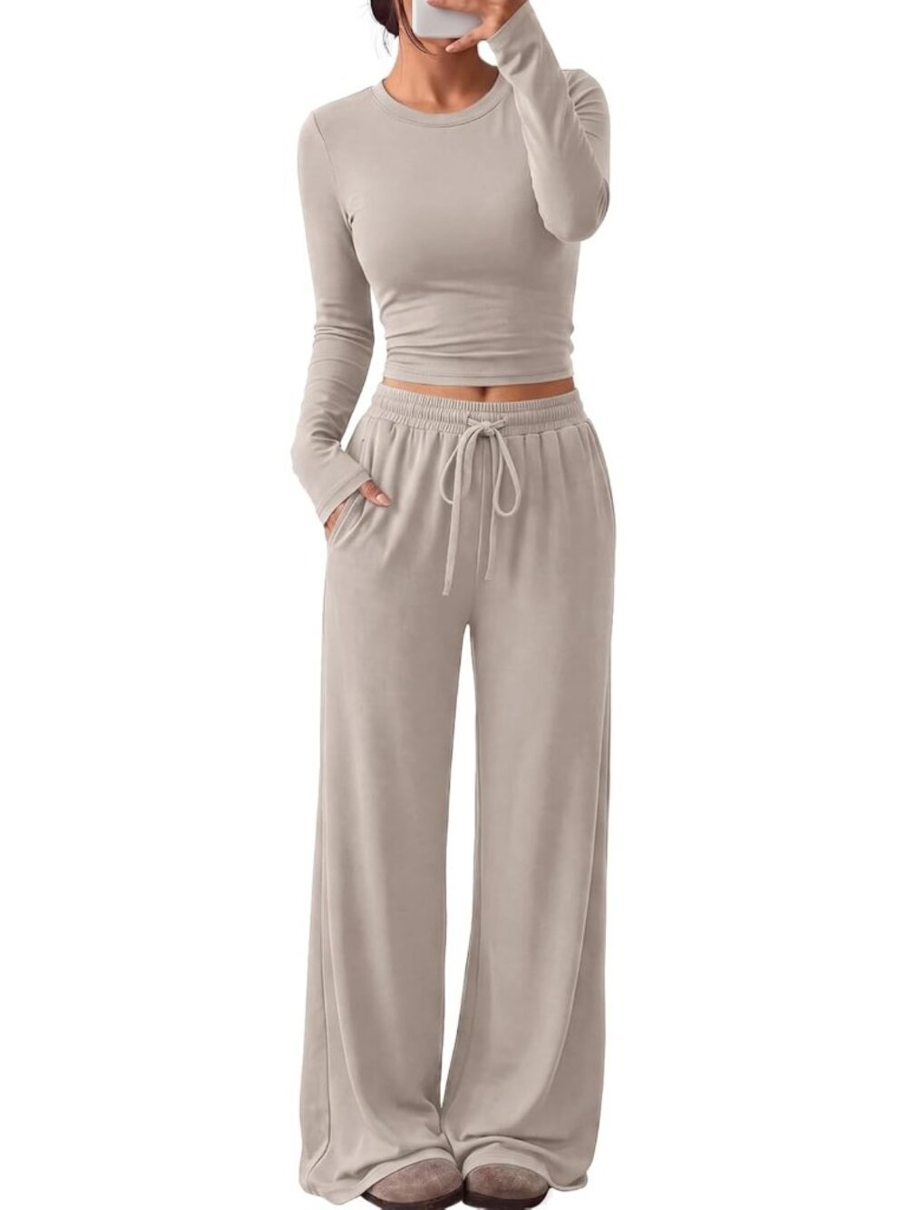 Chic Women's 2-Piece Fall Lounge Set 2026 with Pockets - Trendy & Comfortable